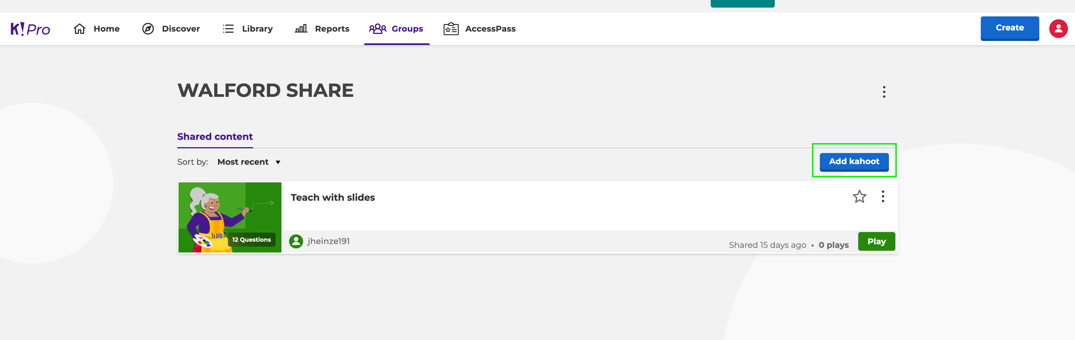Setting up a Kahoot! for more than 100 people Walford Anglican School