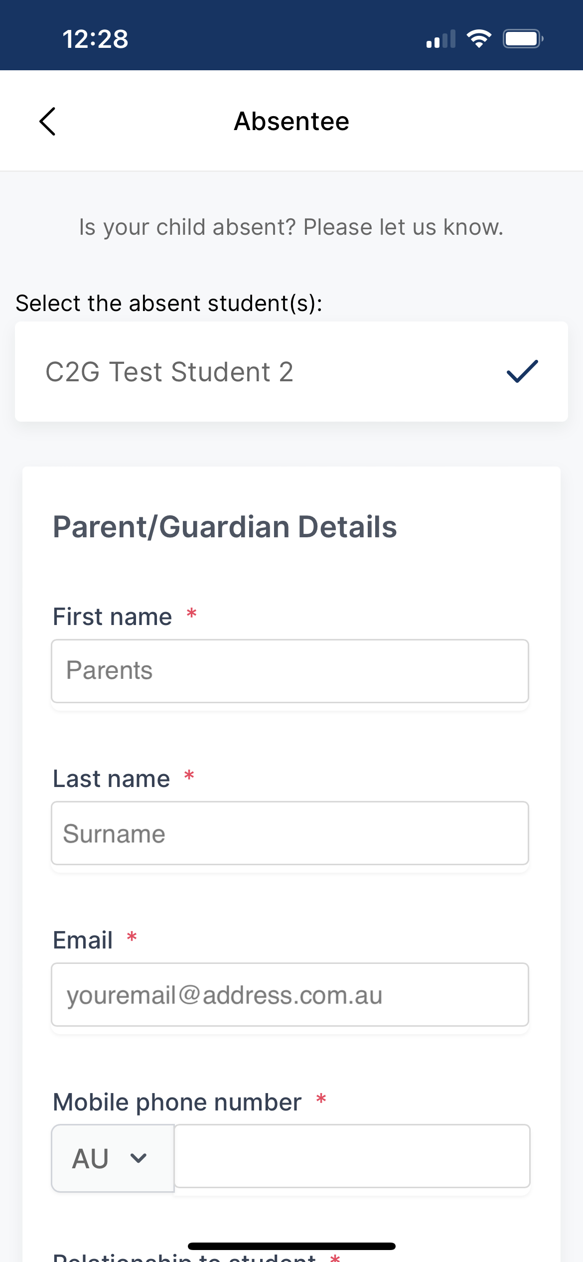 Notify Student Absence – Walford Anglican School For Girls